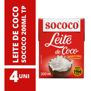 Leite De Coco Tradicional TP - Sococo 200ml 4 Unidades
