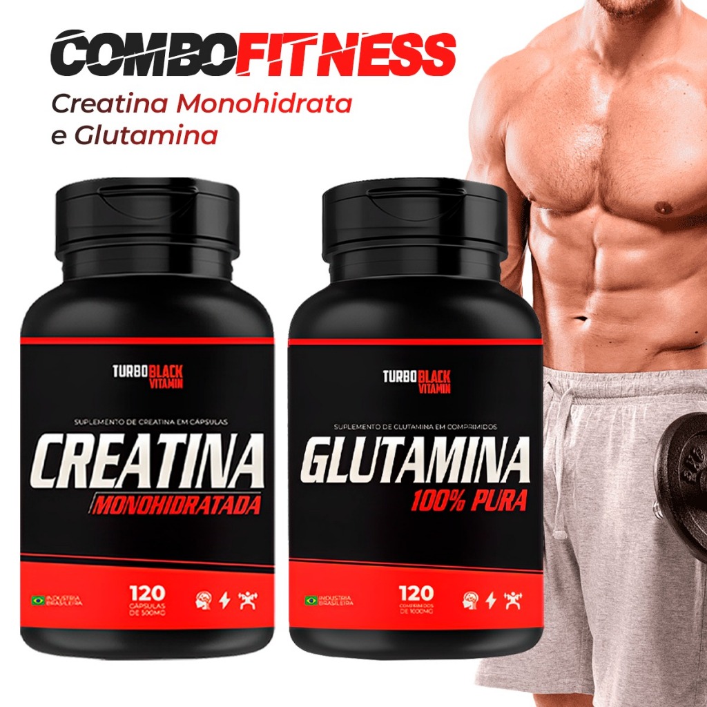 Creatina Monohidratada e Glutamina Concentrada para Treino Fitness Academia Ideal para Atletas de Alta Performance