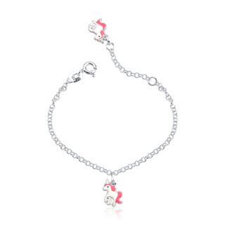 Pulseira infantil unicórnio prata 925 em Oferta na Shopee