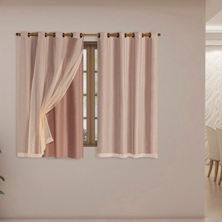 Cortina Corta Luz Blackout Com Tecido Voil 2,80 X 1,60 em Oferta na Shopee