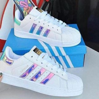 Tenis Adida Super Star Unissex (Branco Preto/Preto Branco/Holografico) 34 ao 43