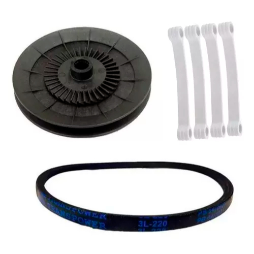 Correia V, Polia V + 4 Tirantes para Brastemp E Consul Bwc09 Bwc10