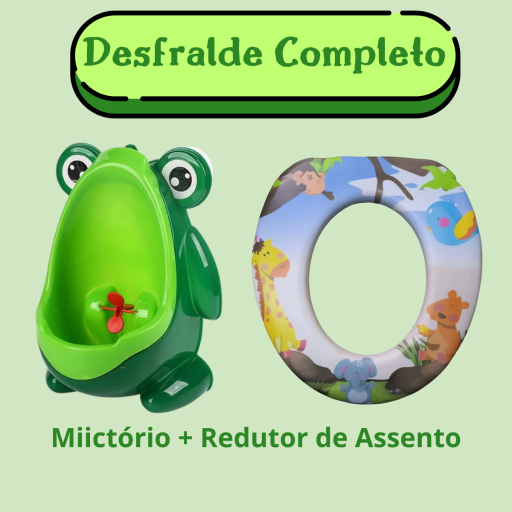 Mictório Penico Sapinho + Redutor de assento sanitário almofadado desfralde gentil menino Troninho
