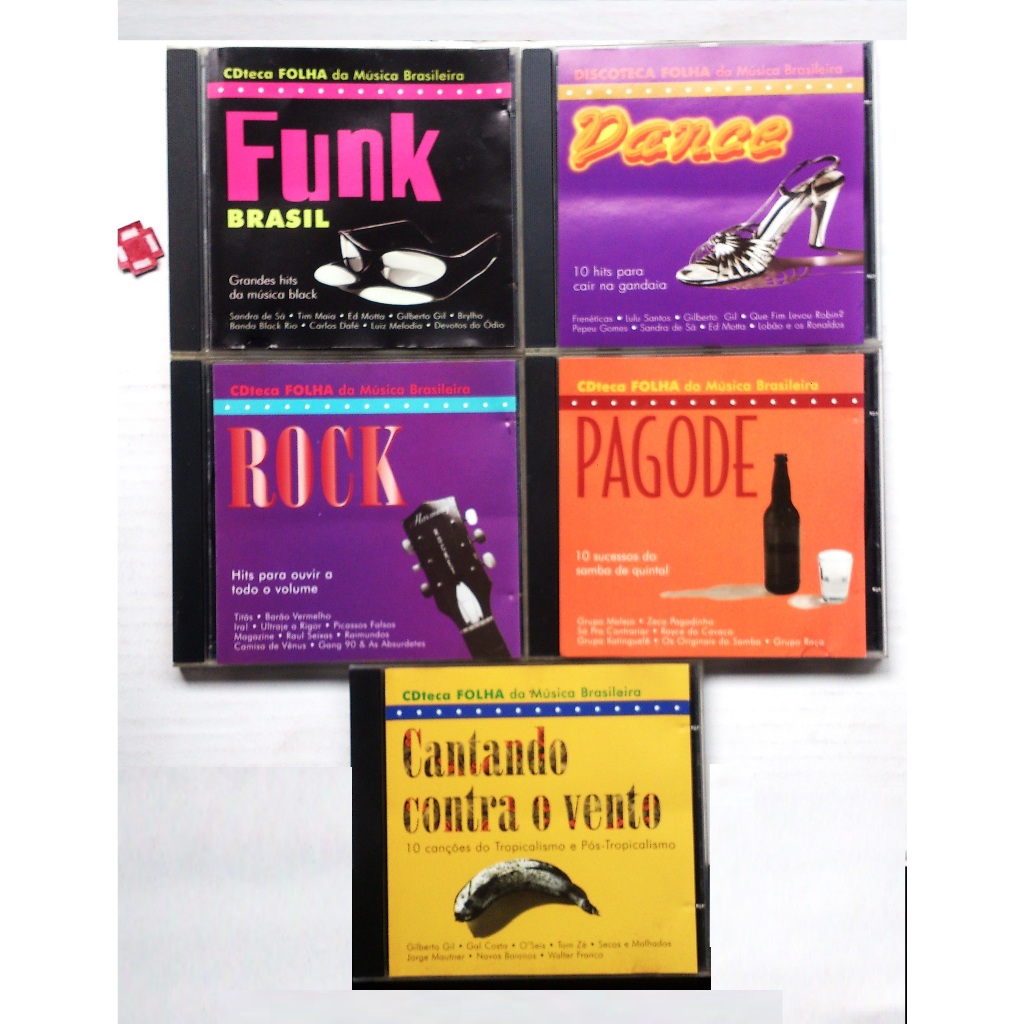 Cd Cdteca Folha de Música - Funk + Dance + Rock + Pagode + Cantando = São 5 Cds