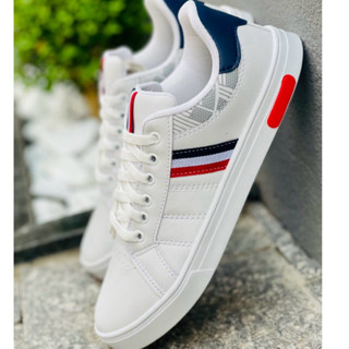 Sapatênis casual masculino branco e preto leve confortavel lançamento