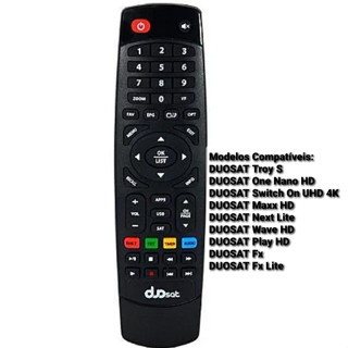 Controle Para Receptor DUOSAT Troy S One Nano HD Switch On UHD 4K Maxx HD Next Lite Wave HD Fx Fx Lite Play HD Duo Sat