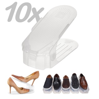 10 Organizadores de Calçados Sapatos Tênis Saltos Transparente com Regulagem de Altura em Oferta na Shopee