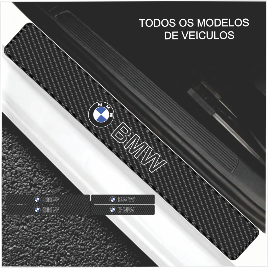 Soleira Automotiva BMW Universal Todos os modelos da marca BMW 116I 118I 120I 125I 218I 220I 316I 318I 320I 325I 328I 330e 330I 335I 420I 428I 430I 435I 528I 530e 535i 540i 545i m135i m235i m2 m3 m4 m5 m6 x1 x2 x3 x4 x5 x6 x7 entre outros