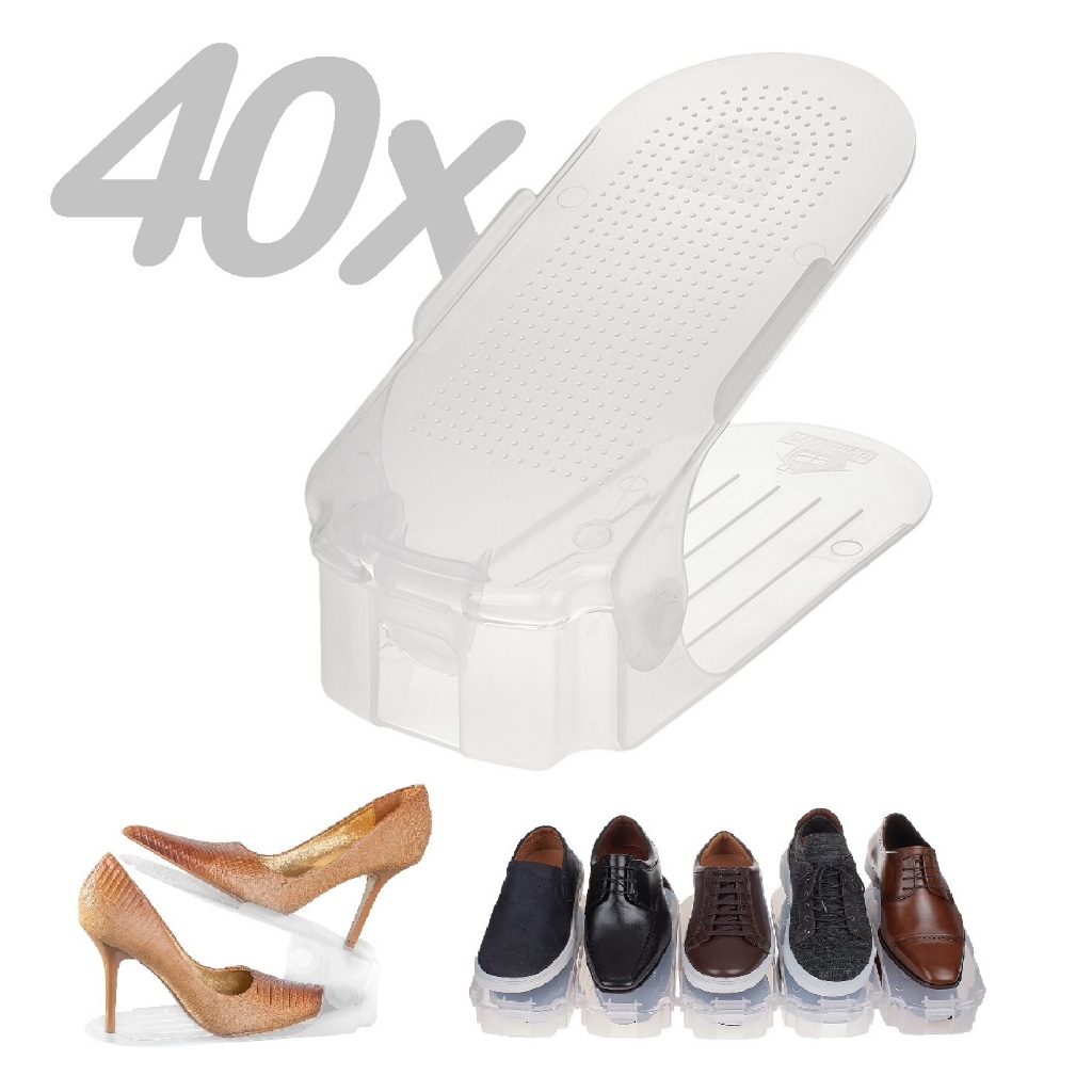 40 Organizadores de Sapato Transparente com Regulagem - Tênis Saltos Calçados em Oferta na Shopee