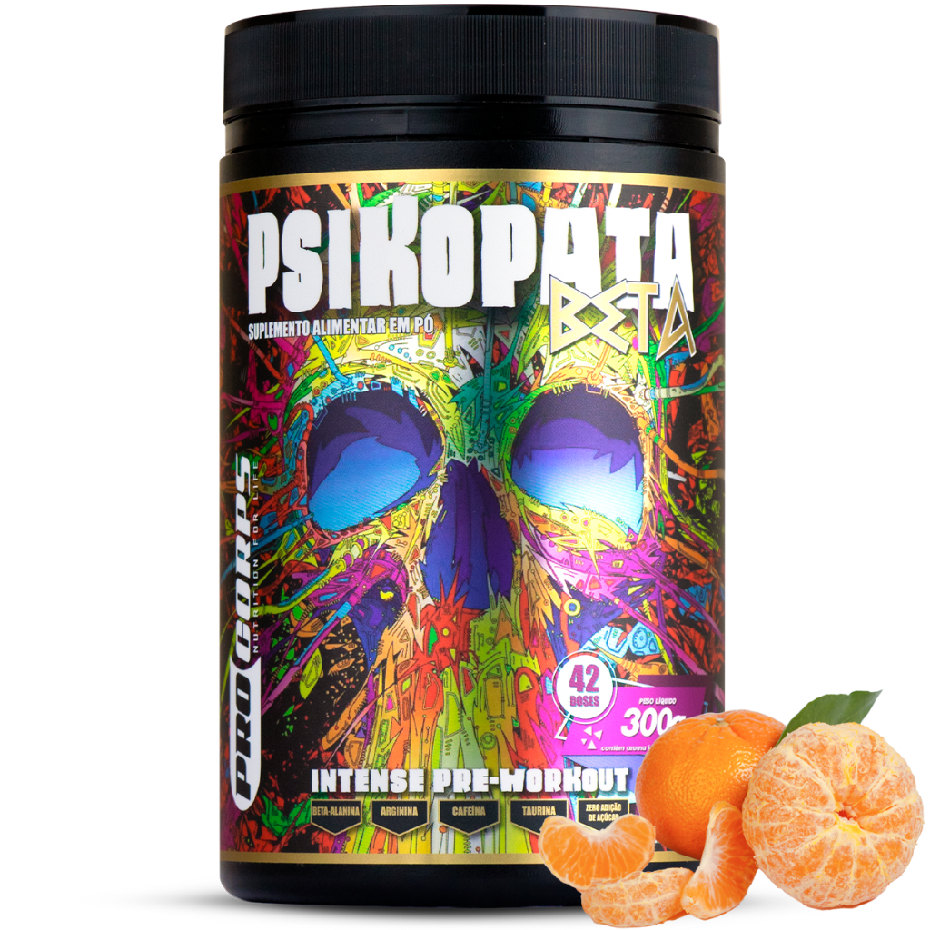 Detalhes do 3 Pré treino Psikopata Beta 300g - Pro corps