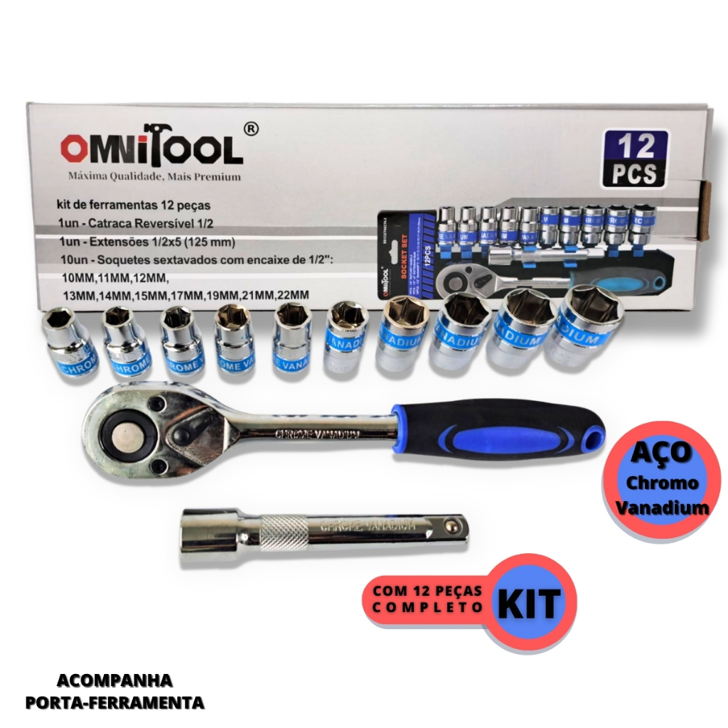 Jogo Soquetes 12 Peças 10 A 22mm Kit De Ferramentas Completo em Oferta na Shopee