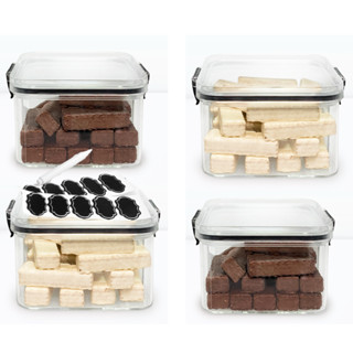 Jogo 4 Potes Herméticos 500ml com Trava Empilhável Transparente Resistente P/ Cozinha, Bancada e Armário