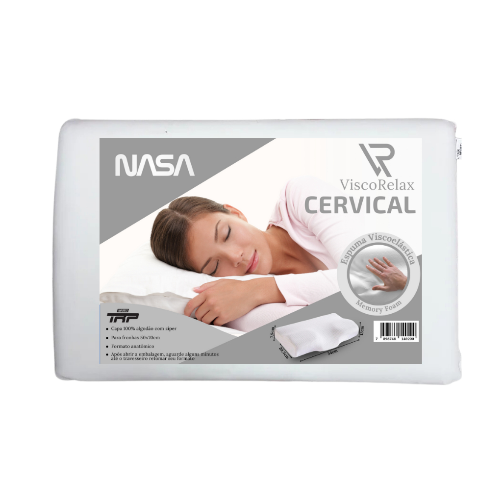 Travesseiro Viscoelástico Nasa Visco Relax Cervical Médio