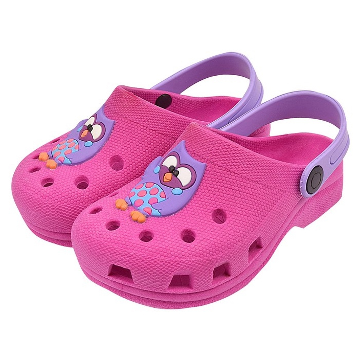 Babuche sandalia Infantil Menina Pink Roxo Corujinha Boom leve e macio ideal para o dia a dia Calcfacil Chinelo