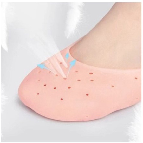 Meia Silicone Hidratante Pé Calcanhar Antiderrapante Aumento Pes Protetor Silicone Pe Sapato Par De Meia Palmilha — imagem 2 de 2