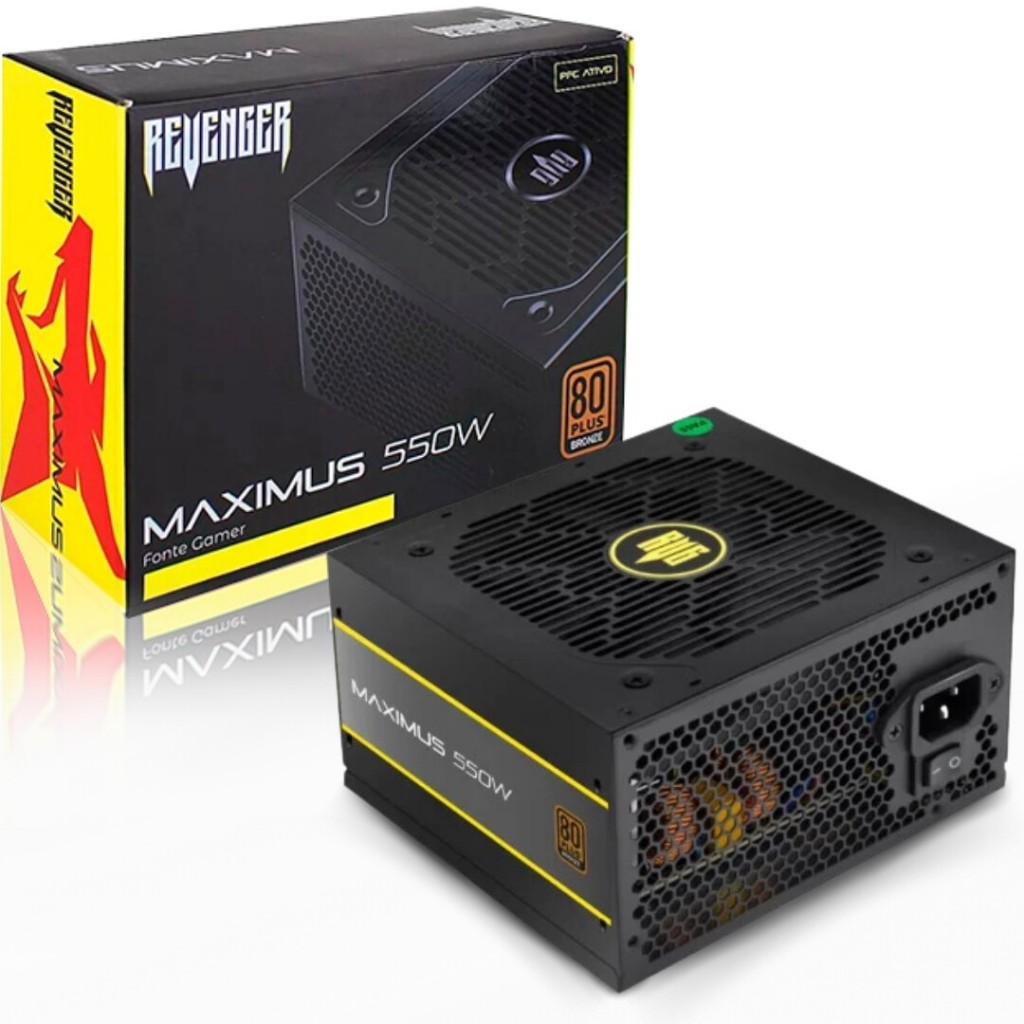 Fonte Atx 550w 80 Plus Bronze Pfc Ativo Com Led Fo-max01rgb