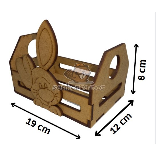 5 Caixotinhos Coelho De Pascoa Mdf - Presentes - Datas Especiais - Medidas 19 cm comprimento x 12 cm largura x 8 cm altura