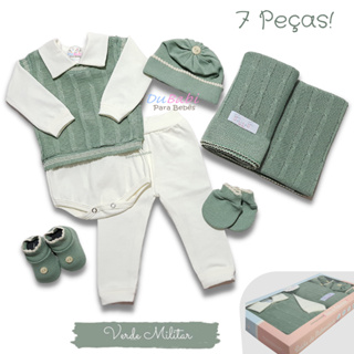 Kit Saída Maternidade Menino Menina Completa Recém Nascido 7 Peças Sanches Baby em Oferta na Shopee