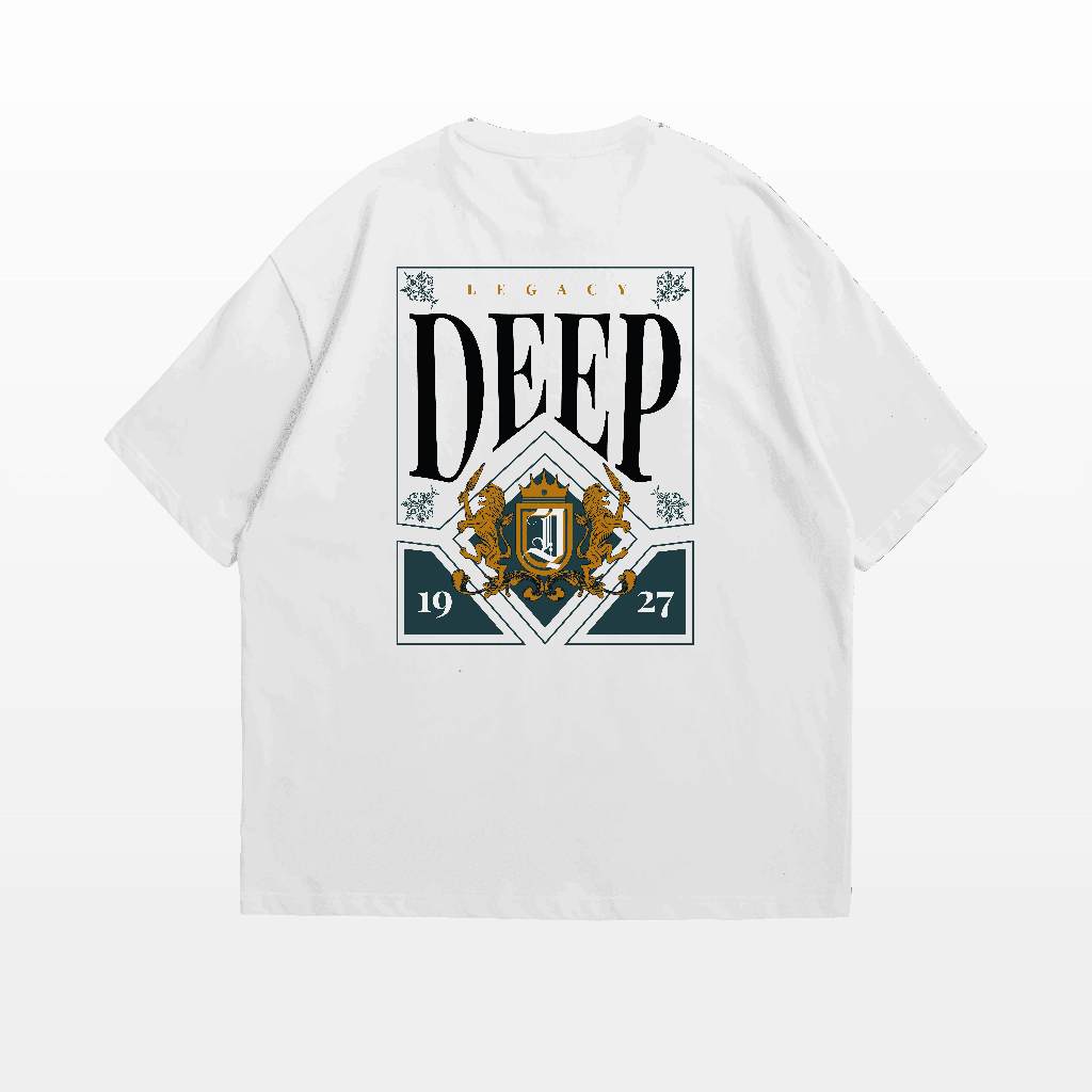 Camiseta OVERSIZED estampada branca blusa camisa Streetwear em algodão 30.1 Deep Premium OVERSIZED