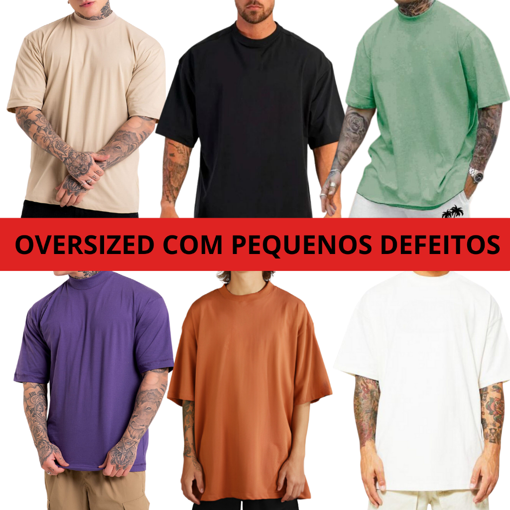 Oversized Com Pequenos Defeitos Streetwear em Oferta na Shopee