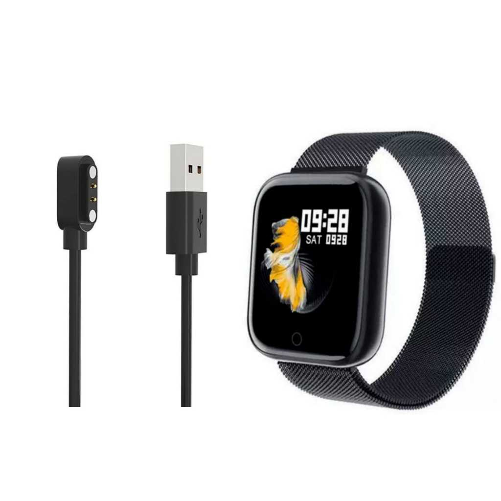 Cabo Carregador UBS Magnético 2 Pinos Para Smartewatch P70 / P80 / P90