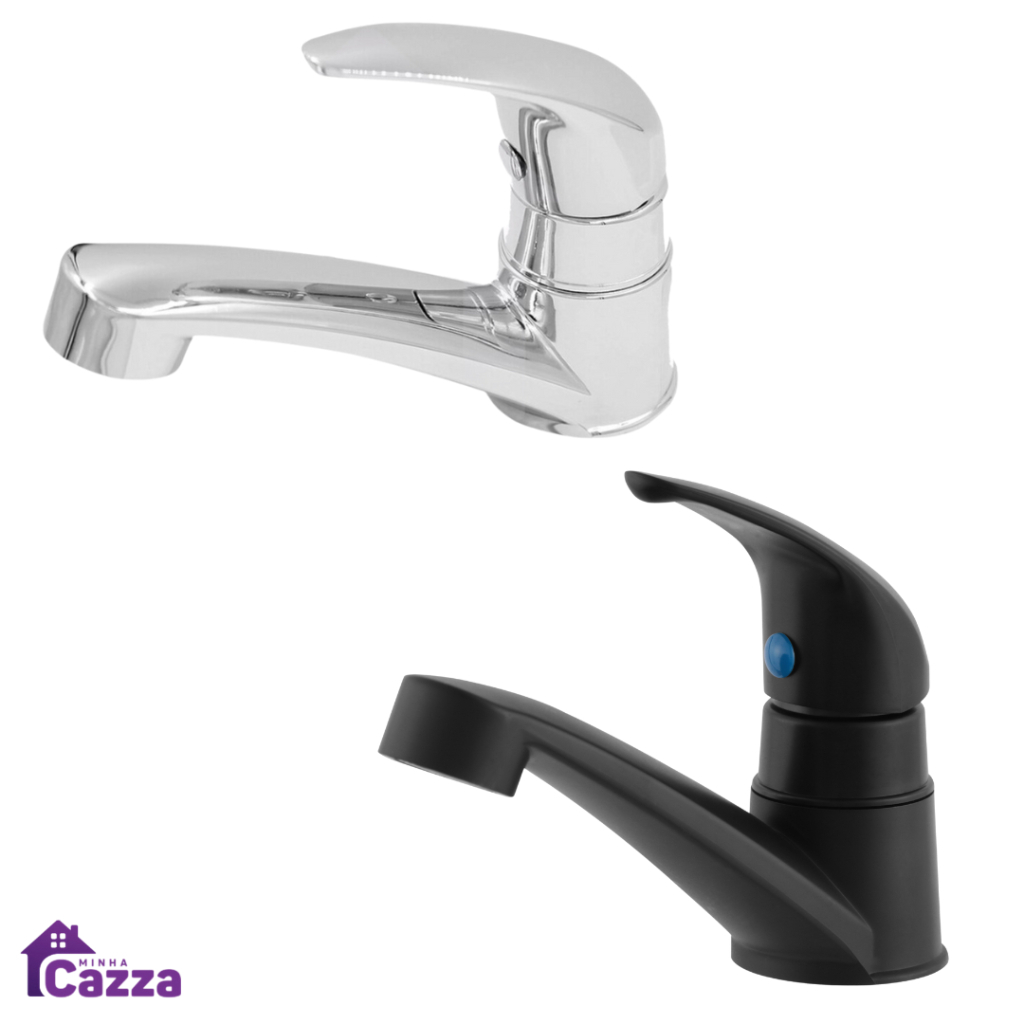 Torneira lavatório Monoup ABS Preta e Cromada Pia Banheiro Baixa Sofisticada 1/4 de Volta em Oferta na Shopee