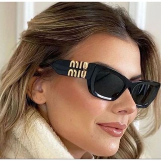 Óculos de sol feminino 2024miu gatinho preto ou tartaruga com case da marca