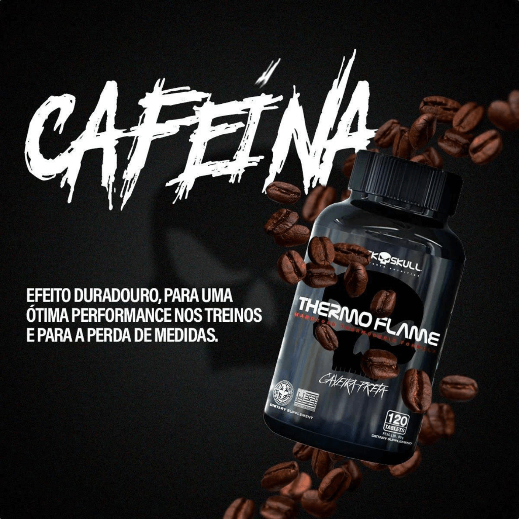 Termogênico Thermo Flame - 60/120 Tabletes Black Skull - Suplemento em Pó Caveira preta — imagem 2 de 2