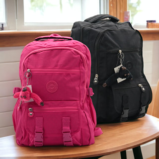 Mochila UPPER SPORTS Feminina Grande Reforçada Nylon Faculdade Trabalho Escola Com Chaveiro