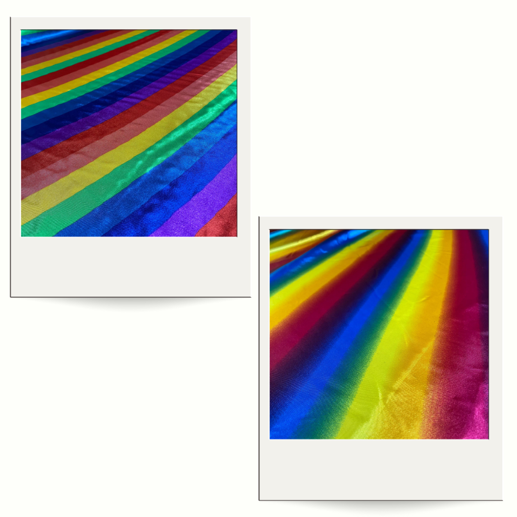 Tecido Cetim Estampado Arco Íris 1,40m Festas e Fantasias