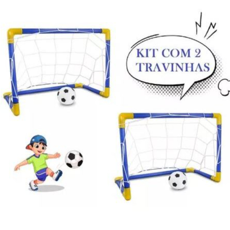 Kit Futebol Golzinho Mini Trave Rede, Bola E Bomba de encher brinquedo para menino