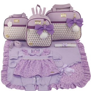 Kit Bolsa Maternidade Menina Varias Cores + Saida Maternidade