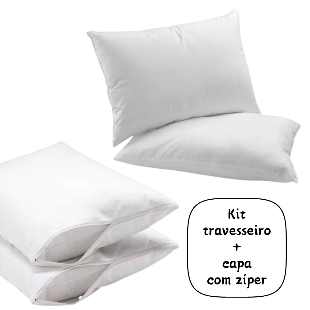 Travesseiro Estilo Nasa Antibactericida Antialérgico 70x50cm + 01 Capa Porta protetora fronha