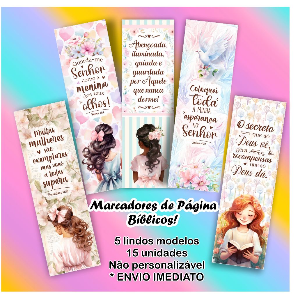 25 unidades Marcador de Página  Bíblico Texto Cristão. Linda lembrança que vai surpreender. Escolha seu modelo.