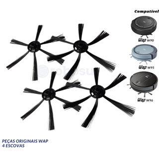 4 Escovas Para Robô Aspirador WAP W90 W95 W96 em Oferta na Shopee