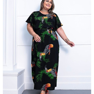 Vestido Longo Floral Tucano Plus Size