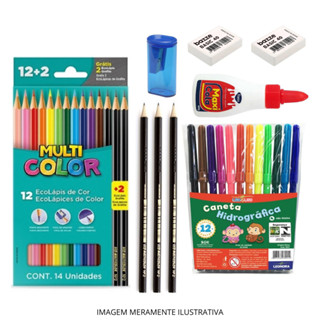 KIT Reposição Volta às Aulas Material Escolar - C/ 11 Peças