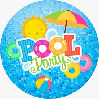 PAINEL REDONDO : TEMA POOL PARTY em Oferta na Shopee