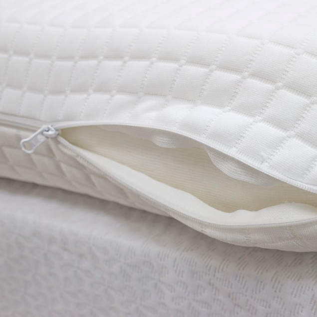 Travesseiro Nasa Latex + Capa Protetora Travesseiros 50cmx70cm 180 Fios Impermeavel Liso