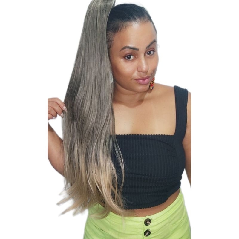 Aplique Rabo de Cavalo Orgânico 70cm em Oferta na Shopee