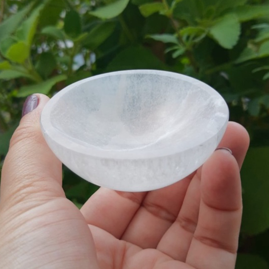 Tigela Pequena de Selenita Branca | Purificação e Limpeza | Cristal Pedra Natural | Bowl de Selenita