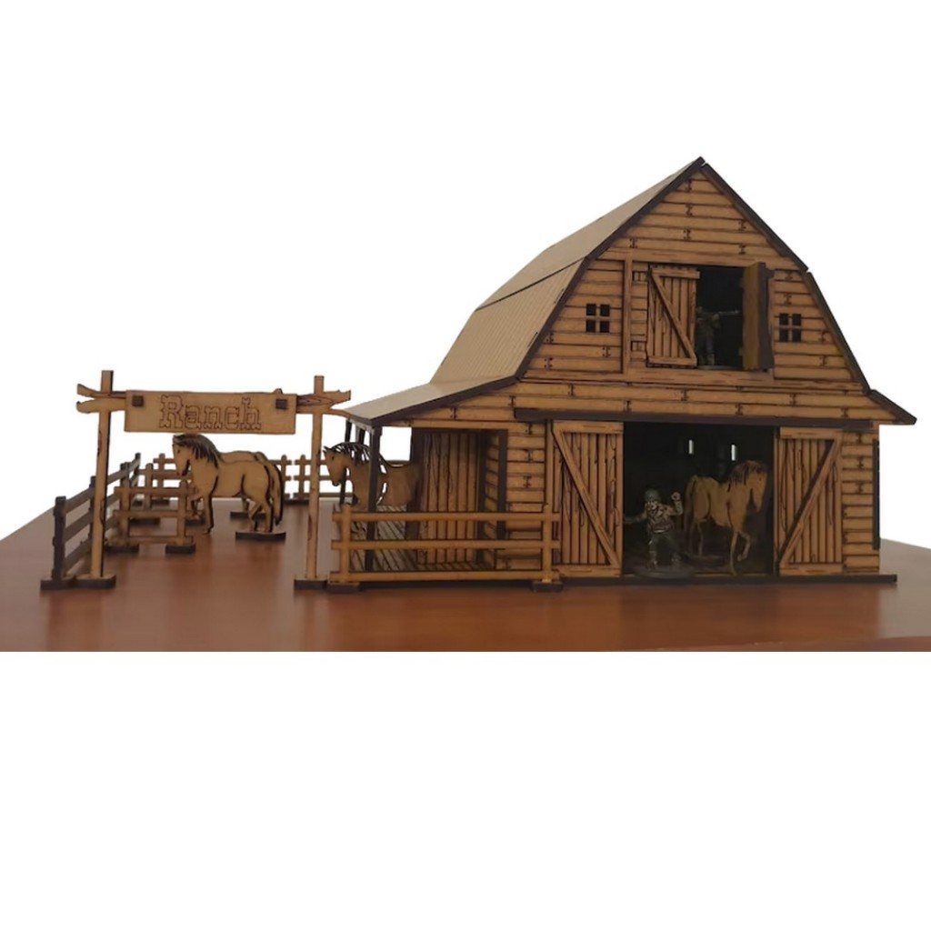Miniatura Celeiro Do Velho Oeste, Quebra Cabeça 3d Em Mdf