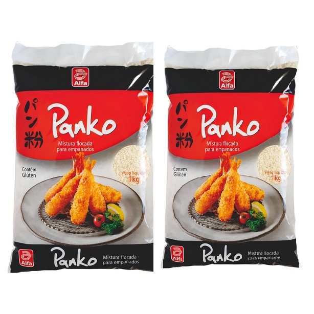 Kit 2 Un. Farinha Panko Para Empanar Crocante Alfa 1kg Pronta Entrega