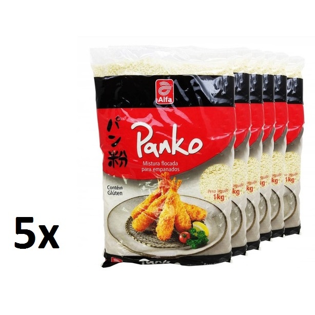 Kit Com 5 Farinha Panko Para Empanar Alfa 1kg