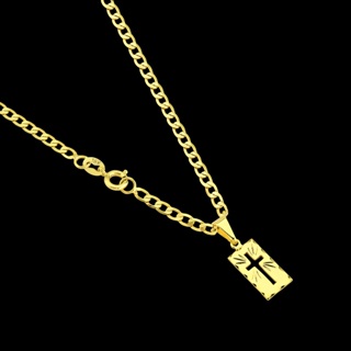 Corrente Masculina Grumet + Pingente Placa Cruz Banhados a Ouro 18k Cordão Fino Correntinha em Oferta na Shopee