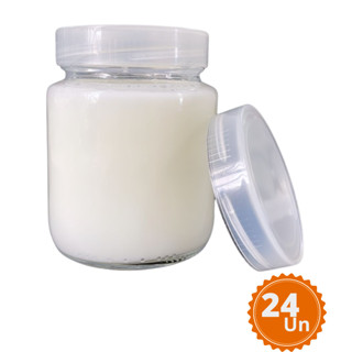 KIT c/24 Vidros p/ Armazenamento de Leite Materno Belém 240ml + TAMPAS PLÁSTICAS em Oferta na Shopee