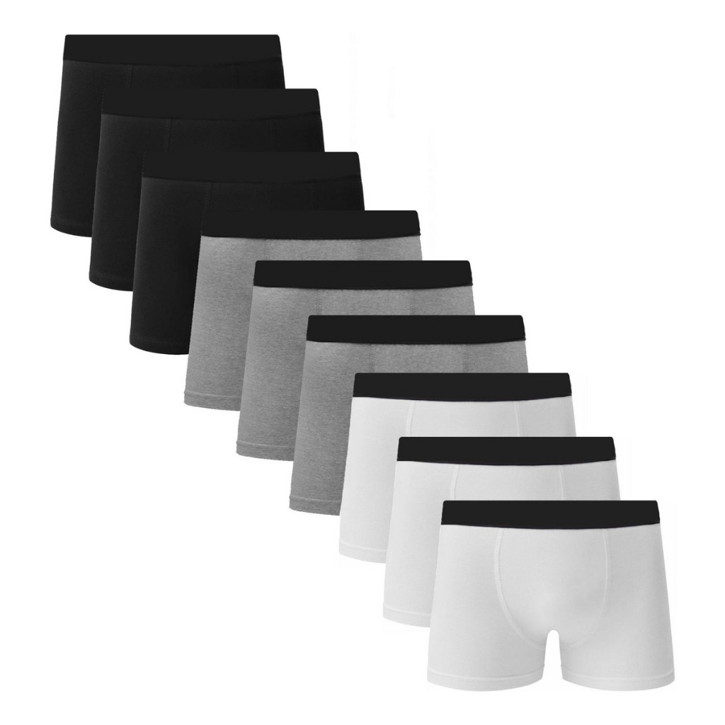 Kit 10 Cuecas Algodão Box Boxer Com Poliester Sortida  C5 em Oferta na Shopee
