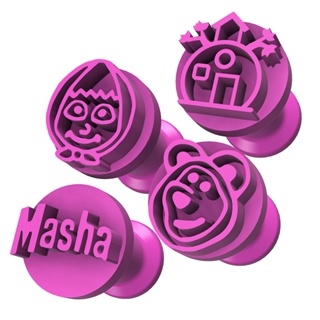 Kit Carimbos Brigadeiros Docinhos Molde Festa Confeitaria - Masha e o Urso - 4pçs em Oferta na Shopee