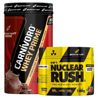 Carnívoro Whey Prime 900g + Pré Treino Nuclear Rush 100g Bodyaction