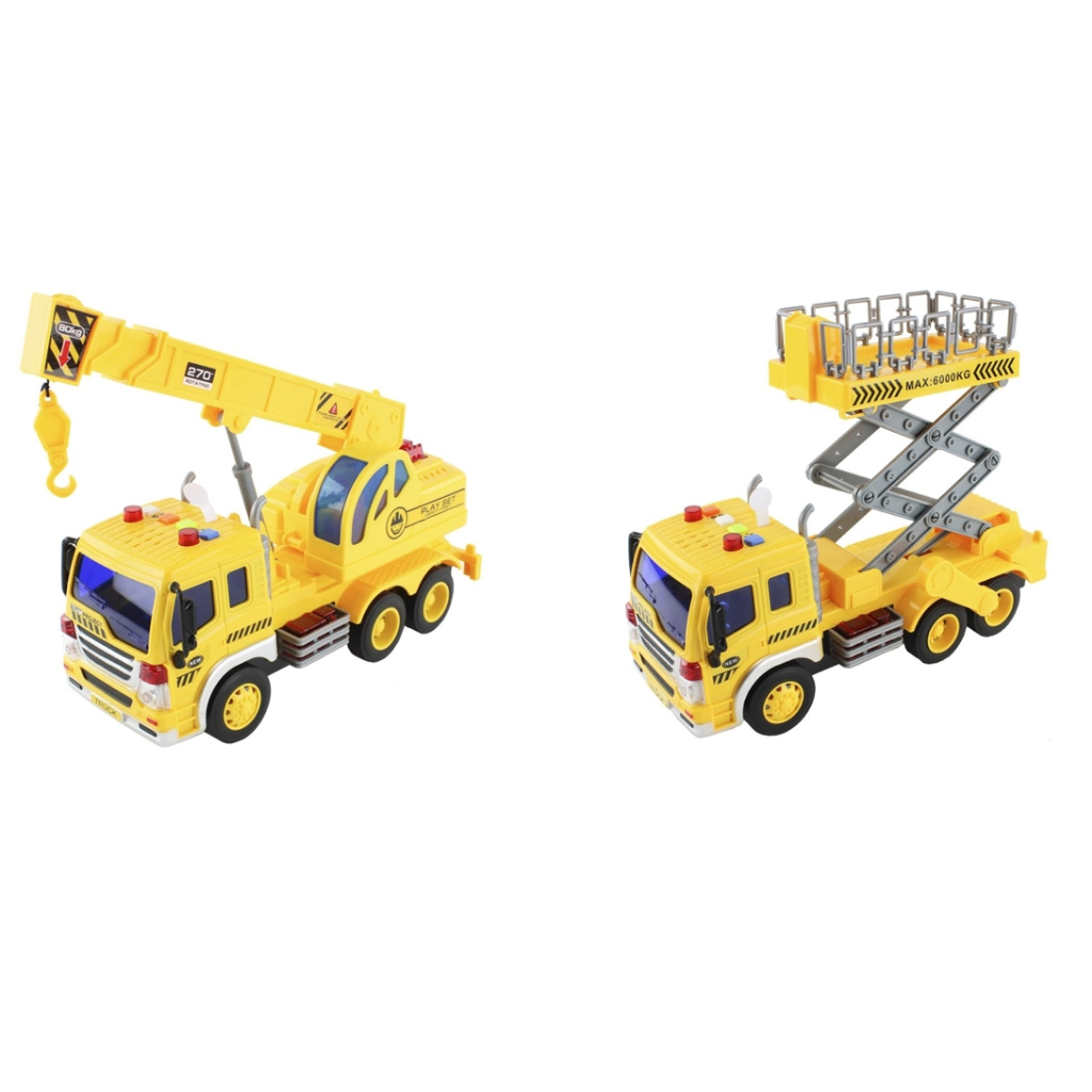 Caminhão Construção Guincho ou Plataforma Fricção Luz e Som em Oferta na Shopee